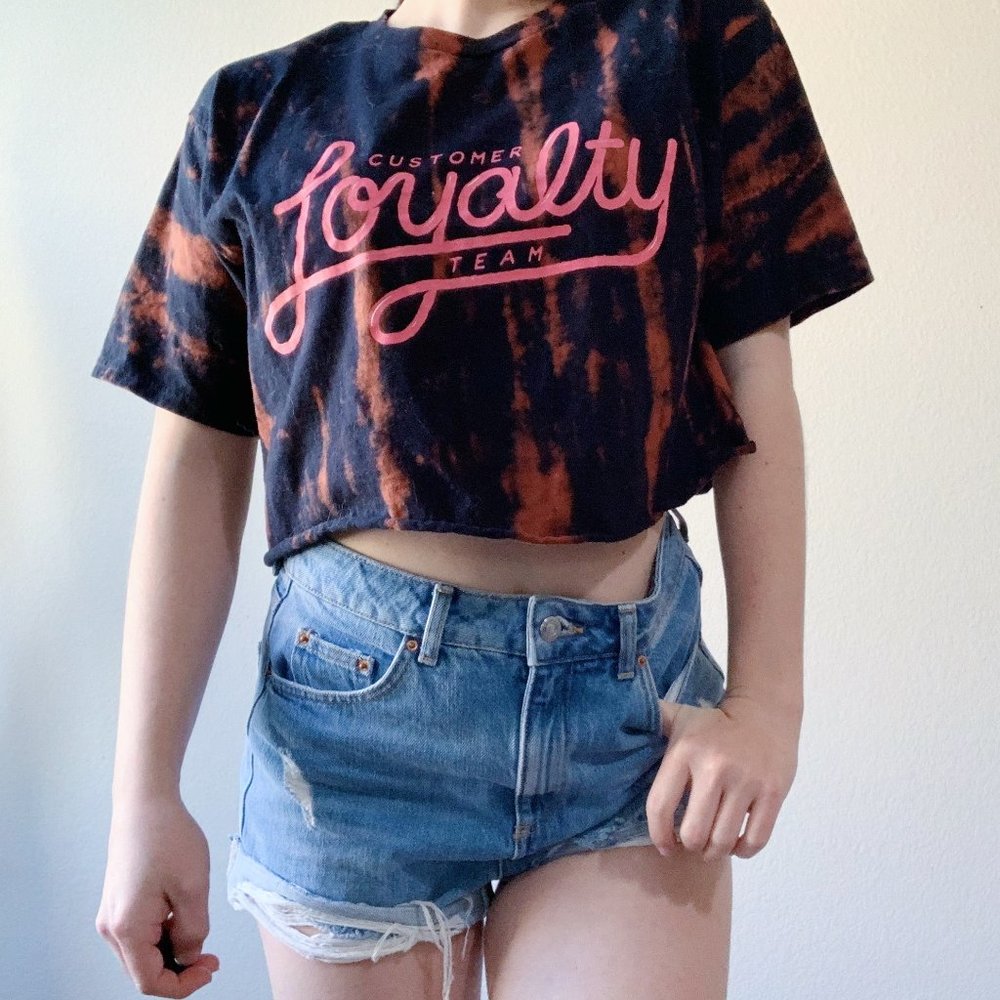Customer Loyalty Team Cropped Custom Bleached Tee